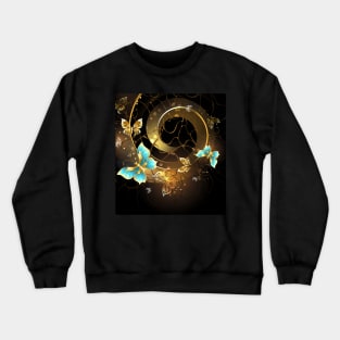 Spiral with Gold Butterflies Crewneck Sweatshirt